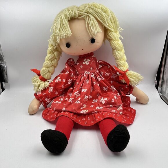 ESTATE SALE - XL vintage Handmade Ragdoll Doll Kitschy 60s 70s Mod Unique Design - Picture 2 of 13